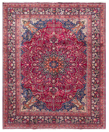 Kashan Vintage Red Wool Hand Knotted Persian Rug