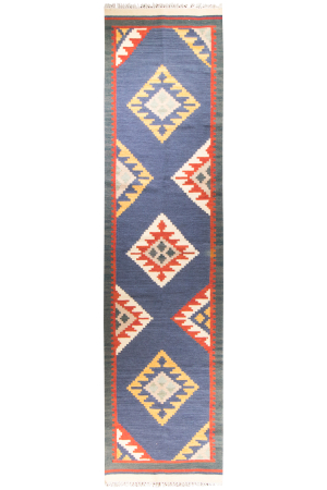 Killim Keisari Multi Wool Hand Woven Runner Indian Rug