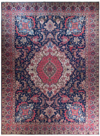 Tabriz Vintage Wool Hand Knotted Persian Rug