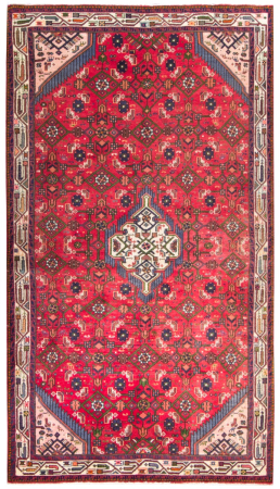 Tajabad Semi-Antique Medallion Red Wool Hand Knotted Persian Rug