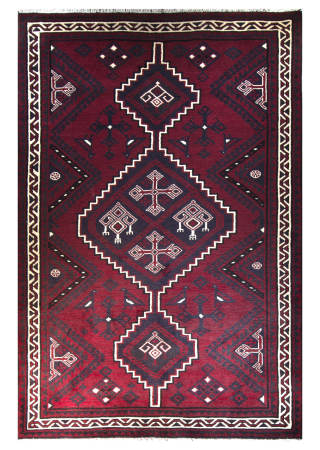 Lori Semi-Antique Medallion Red Wool Hand Knotted Persian Rug