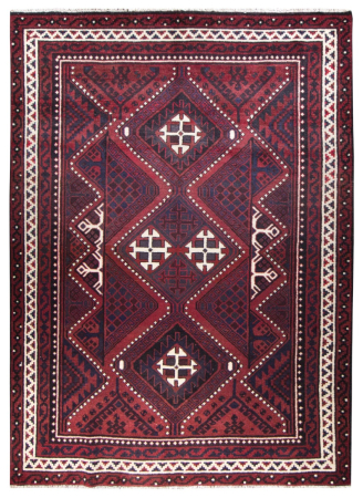 Lori Semi-Antique Medallion Red Wool Hand Knotted Persian Rug