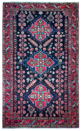 Borujerd Medallion Blue Wool Hand Knotted Persian Rug