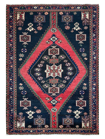 Saweh Medallion Red Wool Hand Knotted Persian Rug