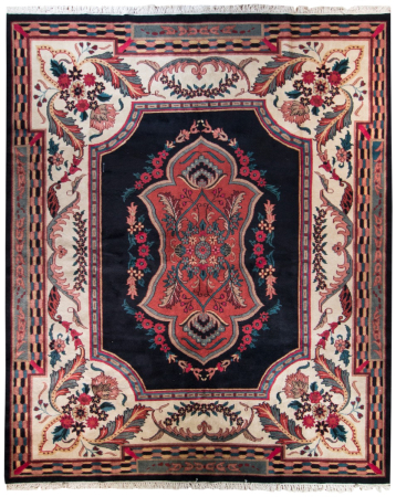 Floral Hand Knotted Wool Indian Rug