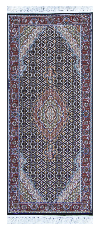 Farsan Riz Mahi Dark Blue Runner Persian Rug