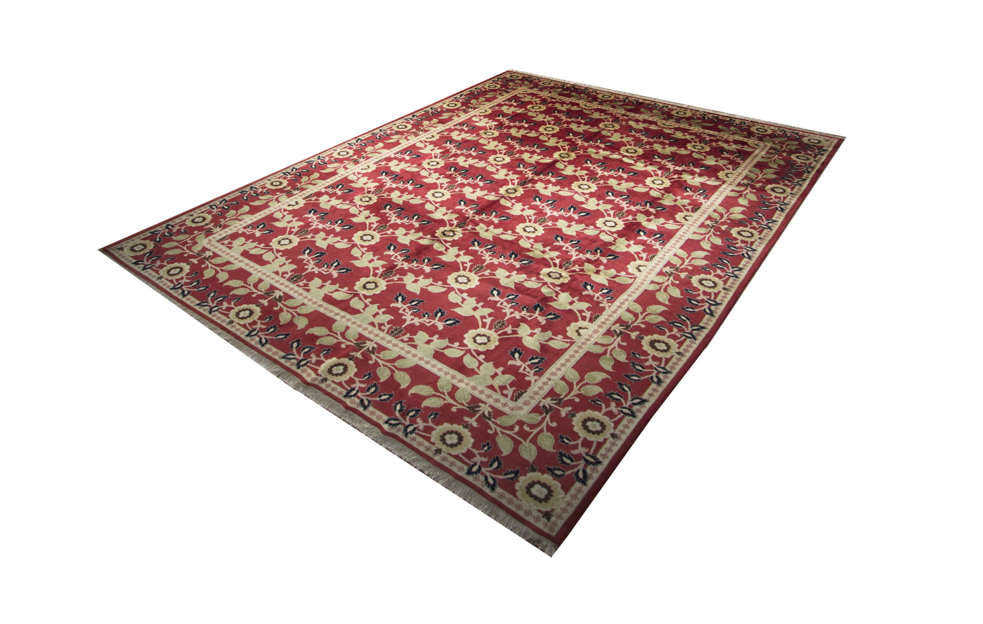 Tabriz Garden Red Wool Hand Knotted Persian Rug, featuring Red tones and Floral design, ideal area rug for any room in your home.