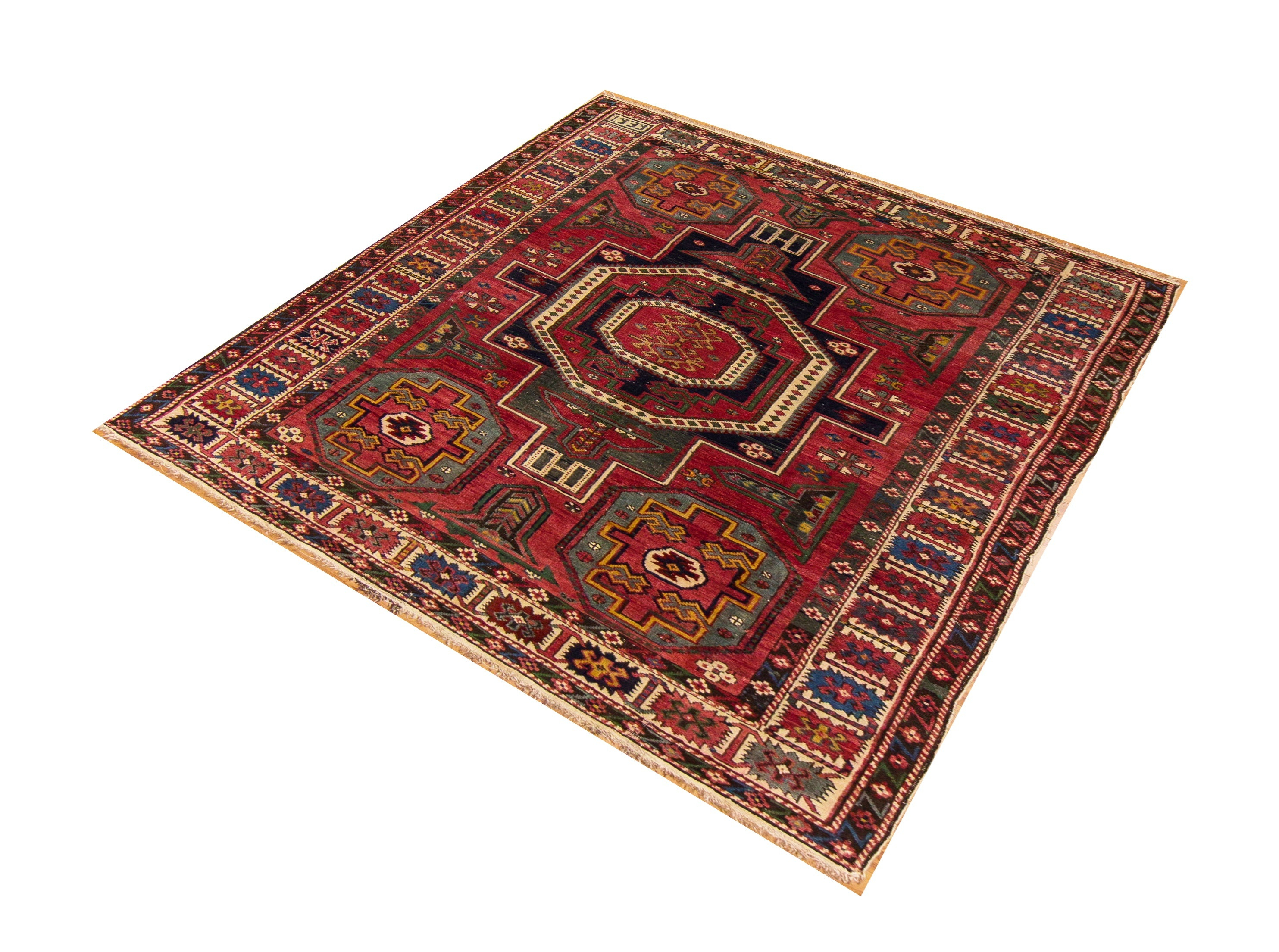 Shirvan Antique Wool Hand Knotted Russian Rug, featuring Rose tones and Floral design, ideal area rug for any room in your home.