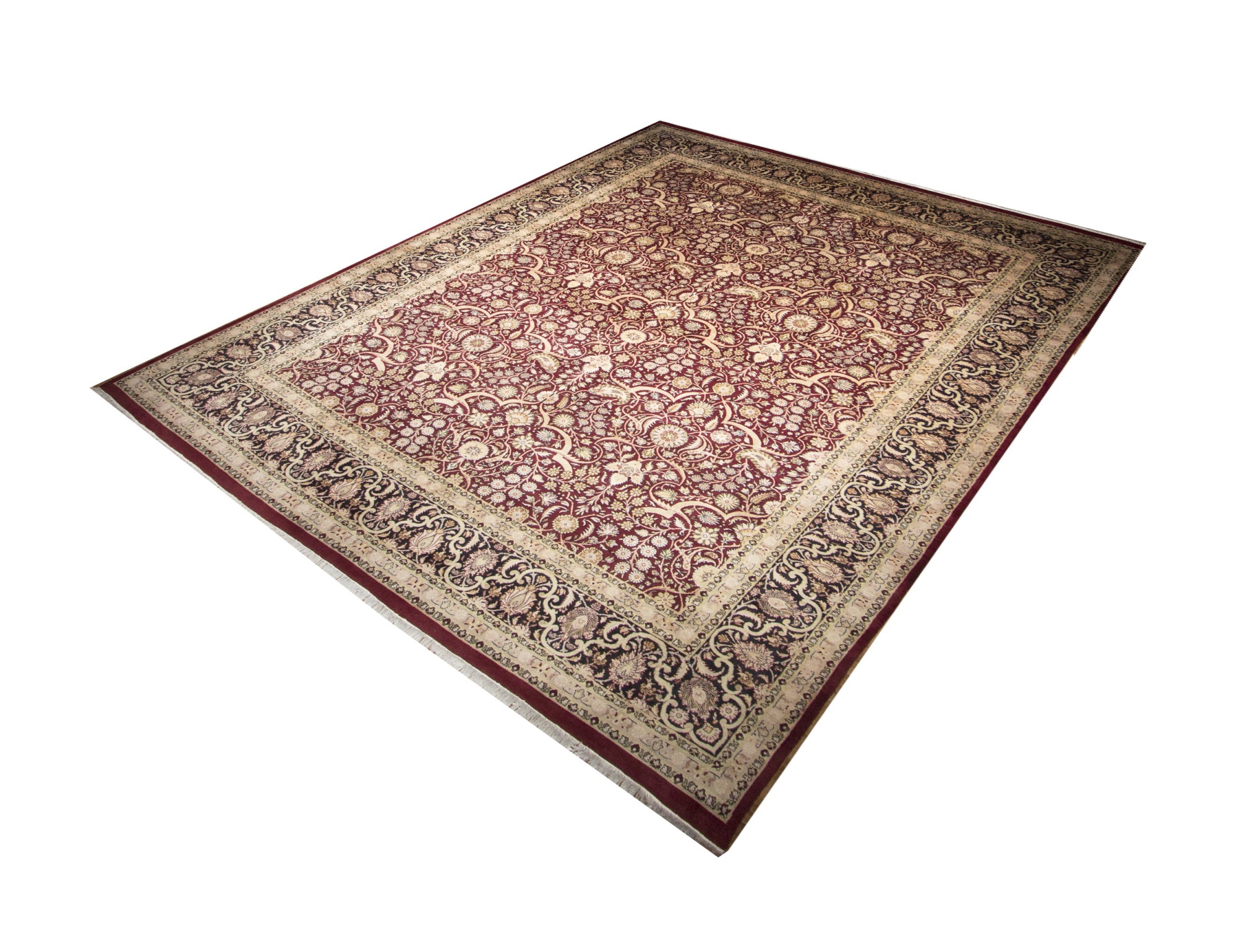 Persian Style Wool Hand Knotted Pakistani Rug, featuring Red tones and Floral design, ideal area rug for any room in your home.