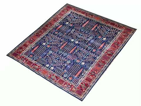 Faryab Wool Hand Knotted Pakistani Rug, featuring Blue tones and Floral design, ideal area rug for any room in your home.