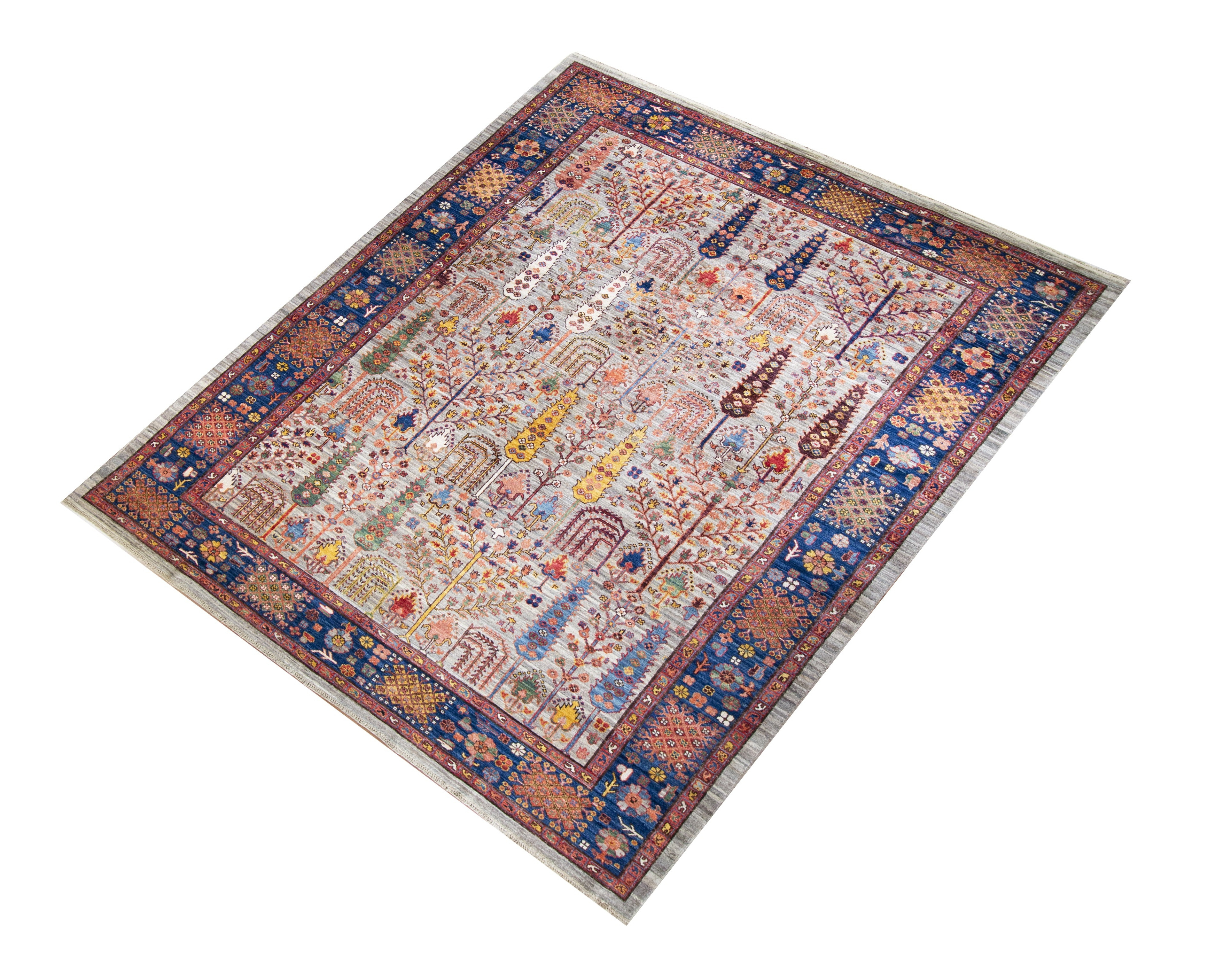 Seljuk Wool Hand Knotted Pakistani Rug, featuring Multi tones and Floral design, ideal area rug for any room in your home.