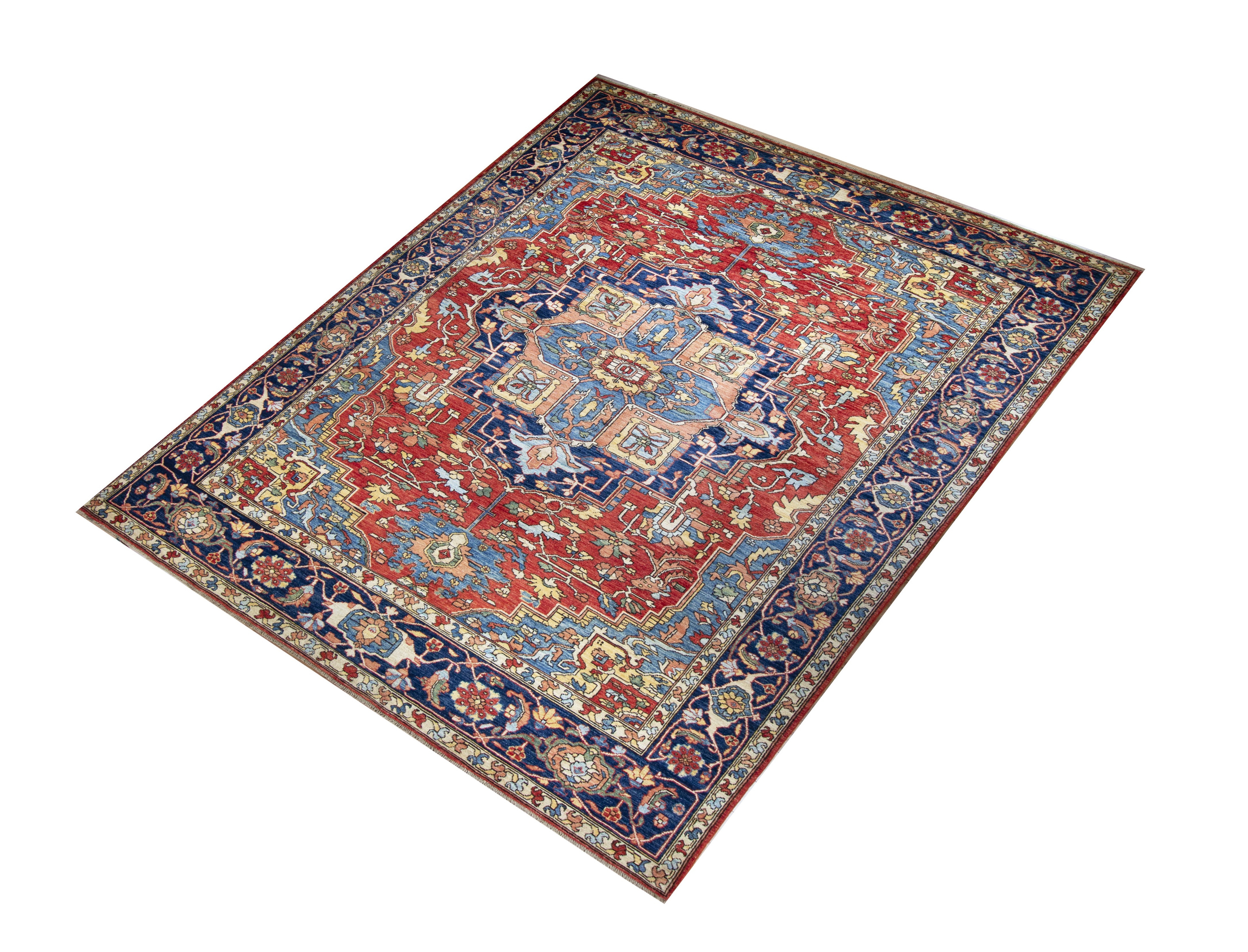 Seljuk Wool Hand Knotted Pakistani Rug, featuring Red tones and Floral design, ideal area rug for any room in your home.