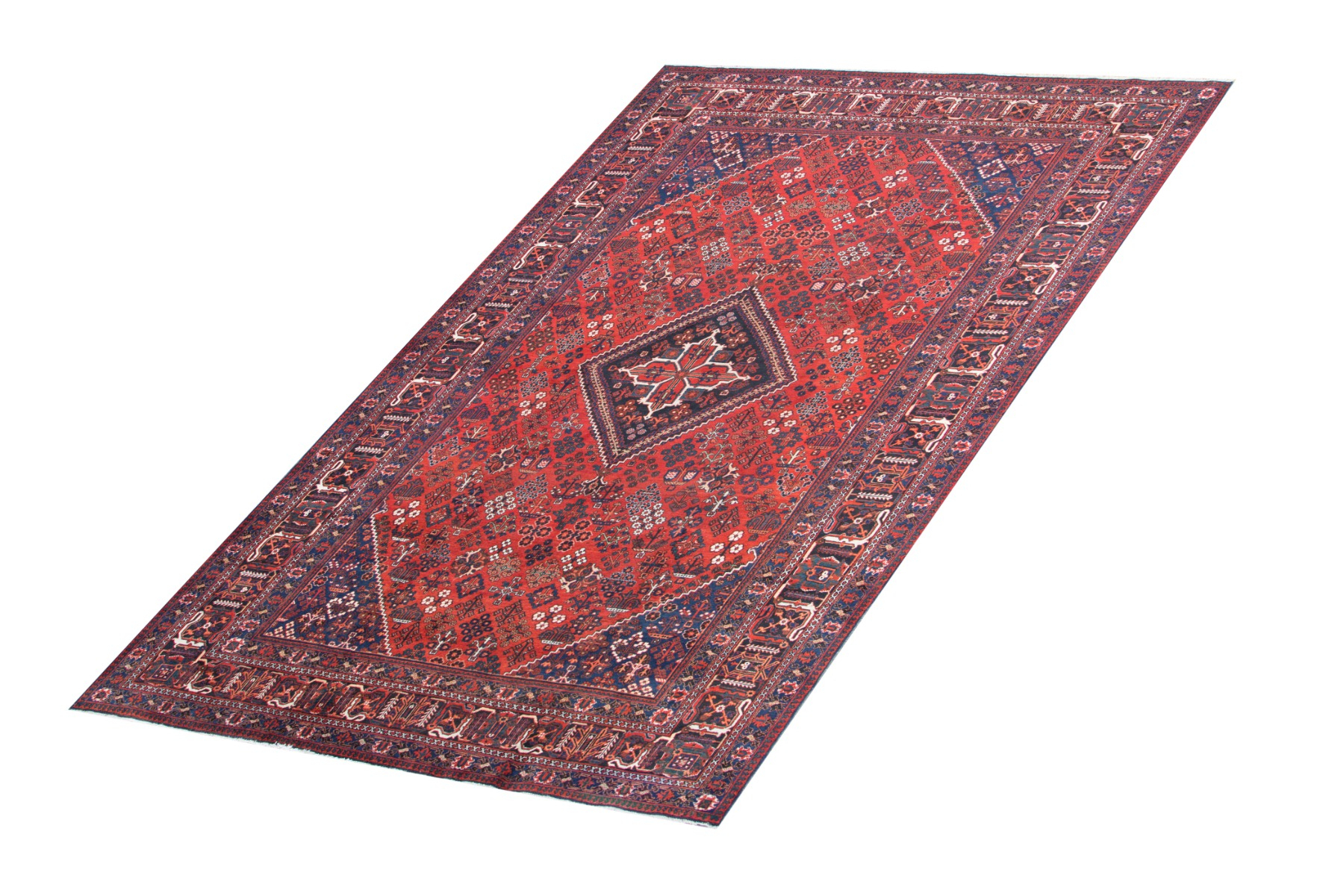 Josheghan Wool Hand Knotted Persian Rug, featuring Red tones and Floral design, ideal area rug for any room in your home.