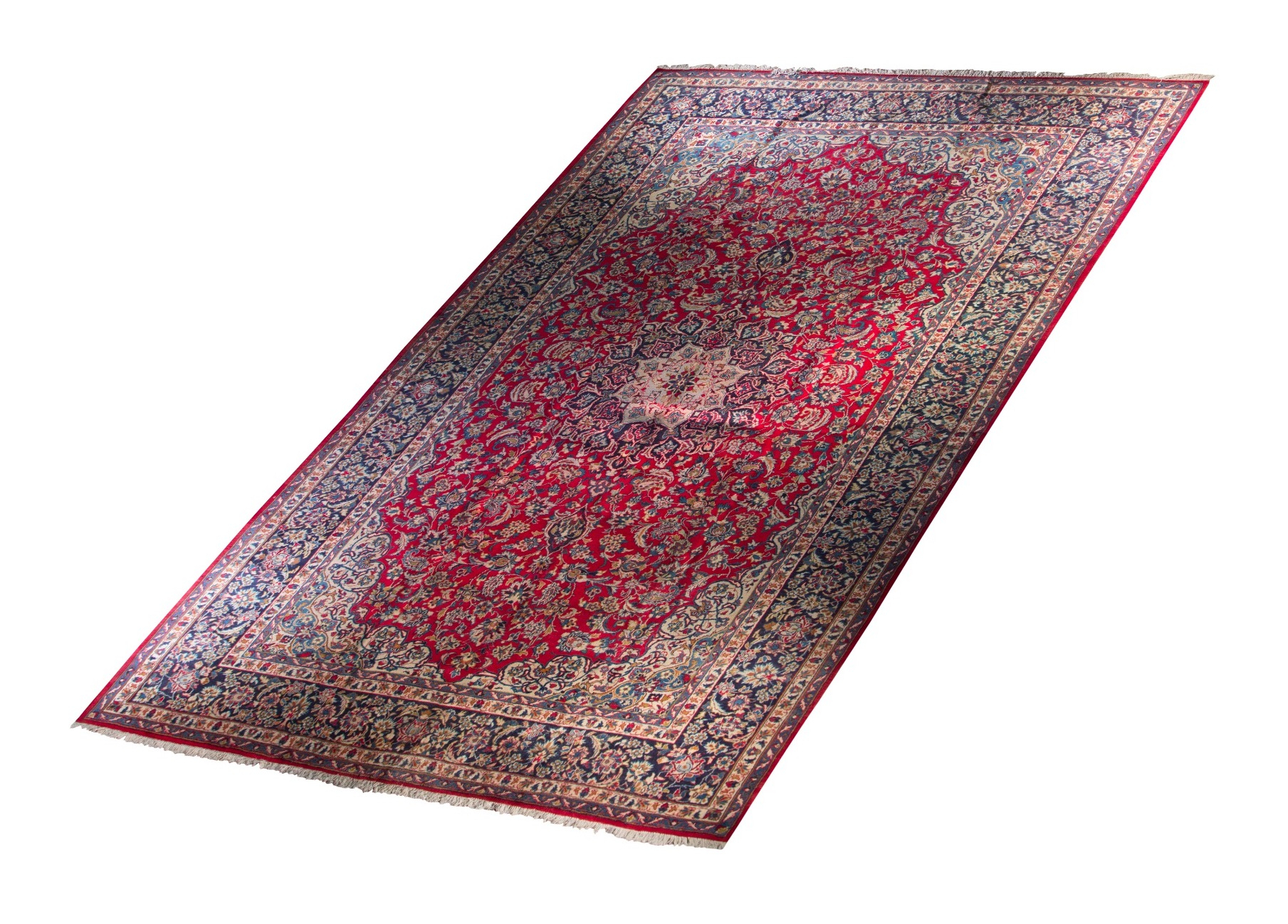 Najafabad Wool Hand Knotted Persian Rug, featuring Red tones and Floral design, ideal area rug for any room in your home.