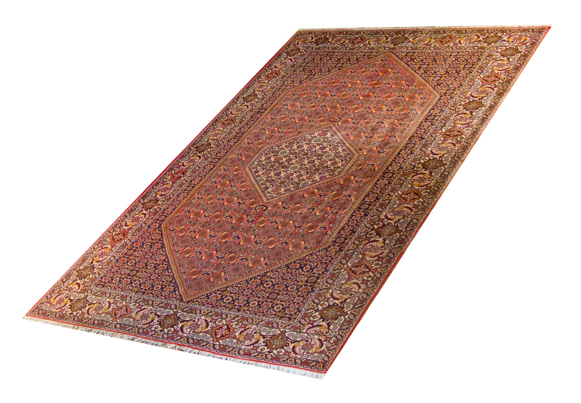 Bijar Wool Hand Knotted Persian Rug, featuring Brown tones and Floral design, ideal area rug for any room in your home.