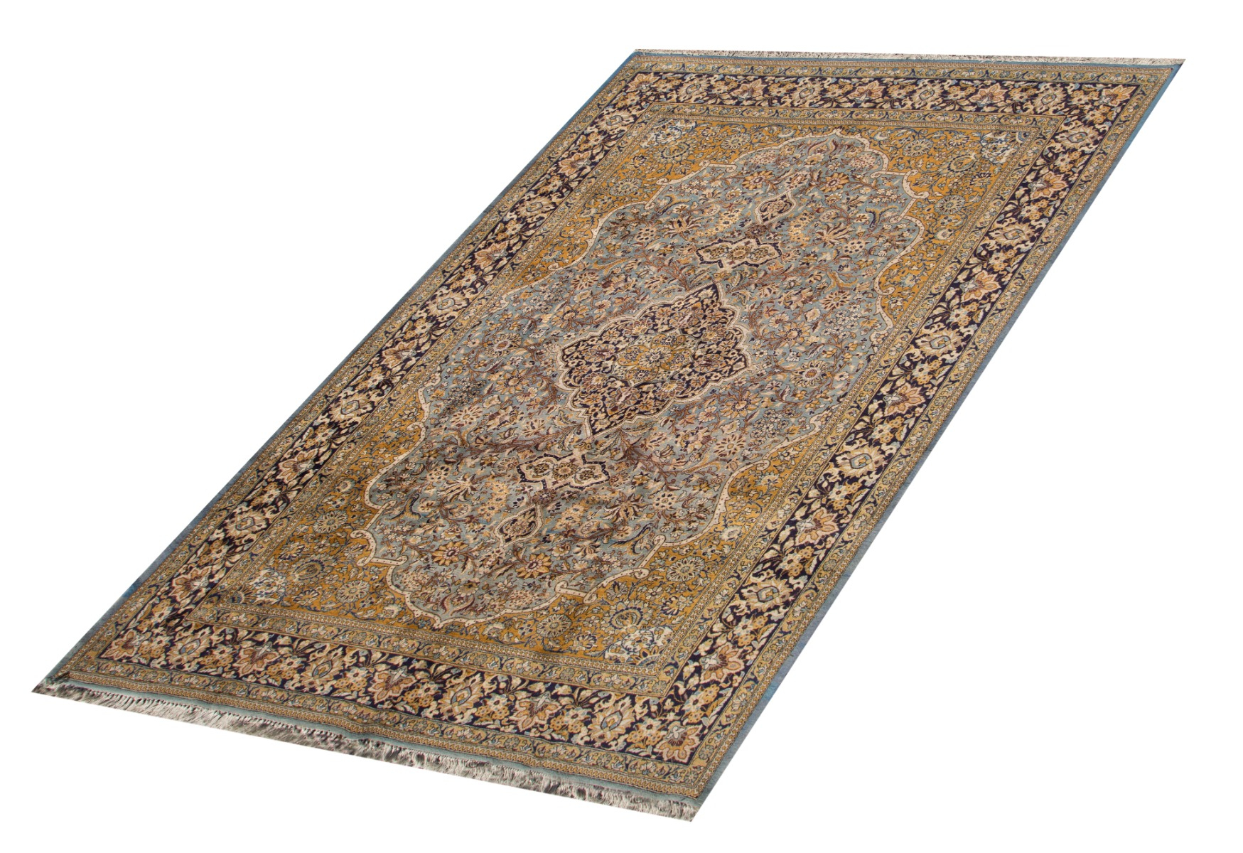 Ghom Multi Wool Hand Knotted Persian Rug, featuring Multi tones and Floral design, ideal area rug for any room in your home.