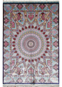 Qum Gonbad Power Loom and Handmade Persian Rug