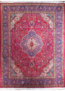Semi Antique Tabriz Red Hand Knotted Rug 9'10" x 13'0"