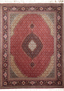 Mahi Red Wool & Silk Hand Knotted Persian Rug