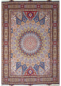 Gonbad Tabriz Multi Wool & Silk Hand Knotted Persian Rug