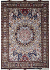 Gonbad Tabriz Multi Handmade Rug 4'11" x 7'1"