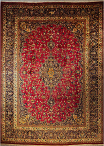 Mashad Red Hand Knotted Rug 8'2" x 11'3"