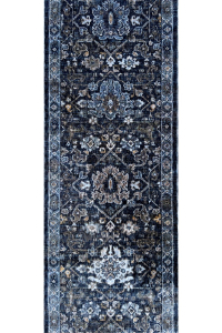 Harper 533 Blue Loomed Polyester Egyptian Runner Rug