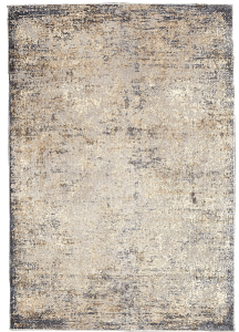 Charlotte Distressed Abstract 01 Muted Grey Ivory Loomed Runner Rug 2'7" x 7'0"