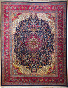 Mashad Wool & Silk Hand Knotted Persian Rug