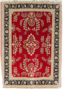 Tabriz Lilian Red Hand Knotted Rug 5'7" x 7'9"