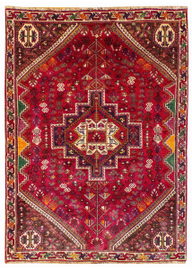 Shiraz Red Hand Knotted Rug 3'4" x 4'10"