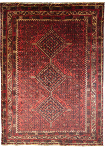 Shiraz Red Hand Knotted Rug 7'3" x 10'3"