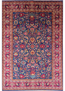 Mashad Red Hand Knotted Rug 6'11" x 10'2"
