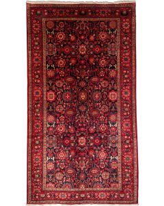 Nanaj Vintage Red Wool Hand Knotted Runner Persian Rug