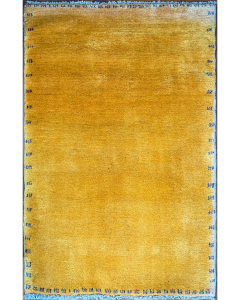 Gabbeh Gold Hand Knotted Rug 3'3" x 5'8"