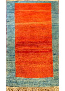 Gabbeh Red/Blue Wool Hand Knotted Runner Persian Rug