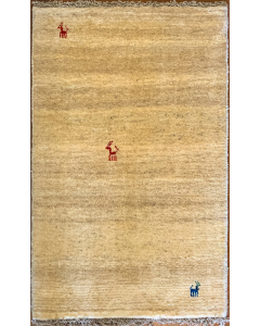 Gabbeh Ivory Hand Knotted Rug 2'5" x 4'3"