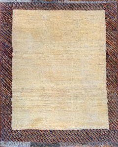 Gabbeh Ivory Hand Knotted Rug 3'7" x 4'9"