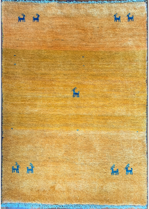 Gabbeh Gold Hand Knotted Rug 3'2" x 5'1"