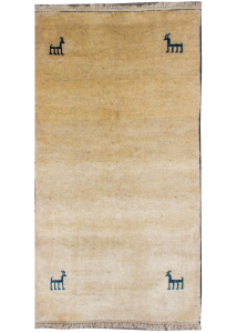 Gabbeh Ivory Hand Knotted Rug 3'4" x 6'3"