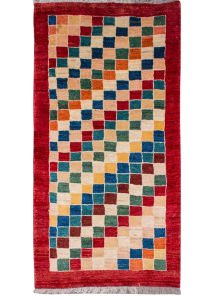 Gabbeh Red Hand Knotted Rug 3'5" x 6'7"