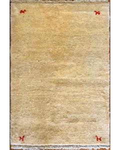 Gabbeh Ivory Hand Knotted Rug 2'9" x 4'3"