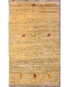 Gabbeh Ivory Hand Knotted Rug 2'11" x 5'6"