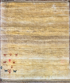Gabbeh Hand Knotted Rug 3'9" x 4'4"