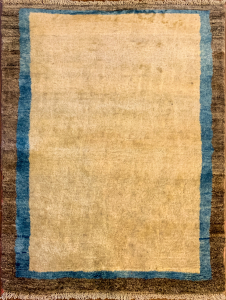 Gabbeh Ivory/Brown Hand Knotted Rug 3'4" x 4'10"