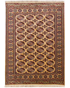 Torkman Cream Hand Knotted Rug 4'1" x 5'8"