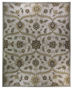 Agra Beige Wool Tufted Indian Rug