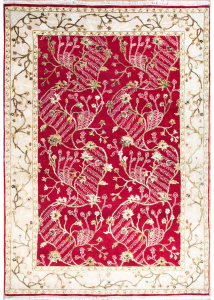 Gupta Red/Camel Hand Knotted Rug 5'3" x 8'0"