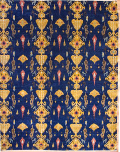 Ikat Navy Blue Hand Knotted Rug