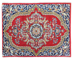 Qum Vintage Red Wool Hand Knotted Persian Rug